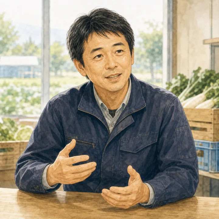 農業経営者の顔イラスト