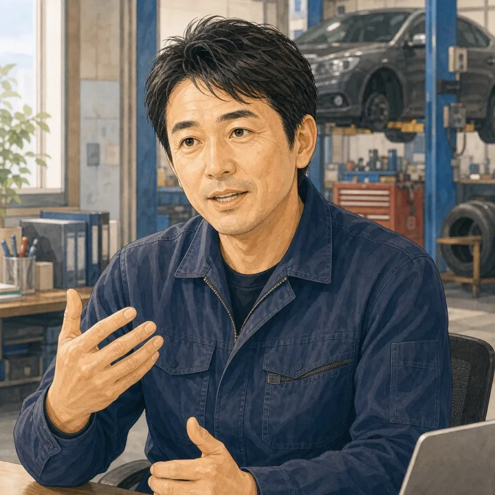 自動車整備工場代表の顔イラスト