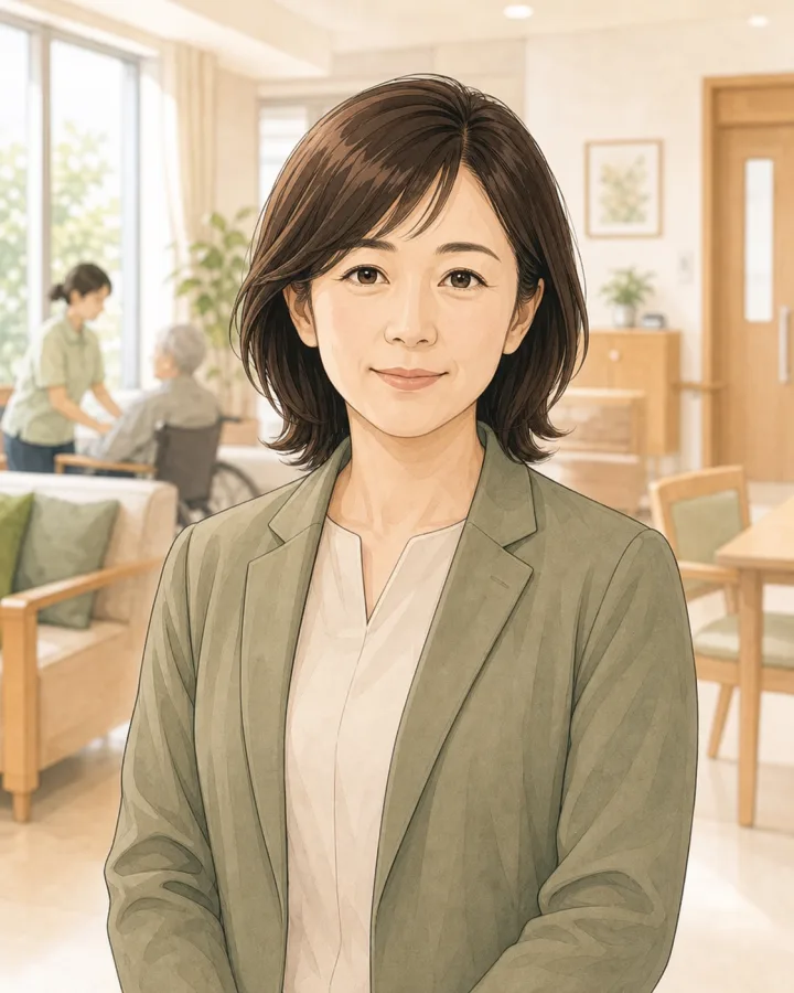 介護施設長の顔イラスト