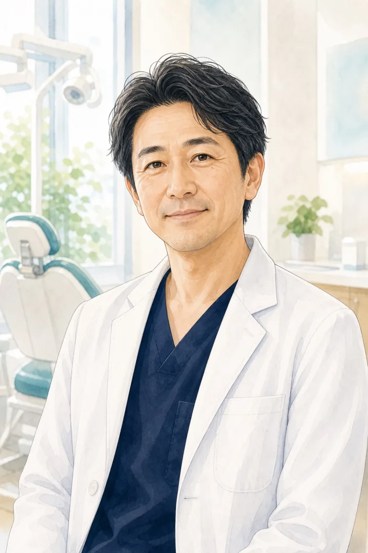 歯科医院院長の顔イラスト