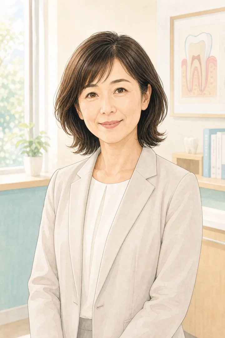 歯科医院事務長の顔イラスト
