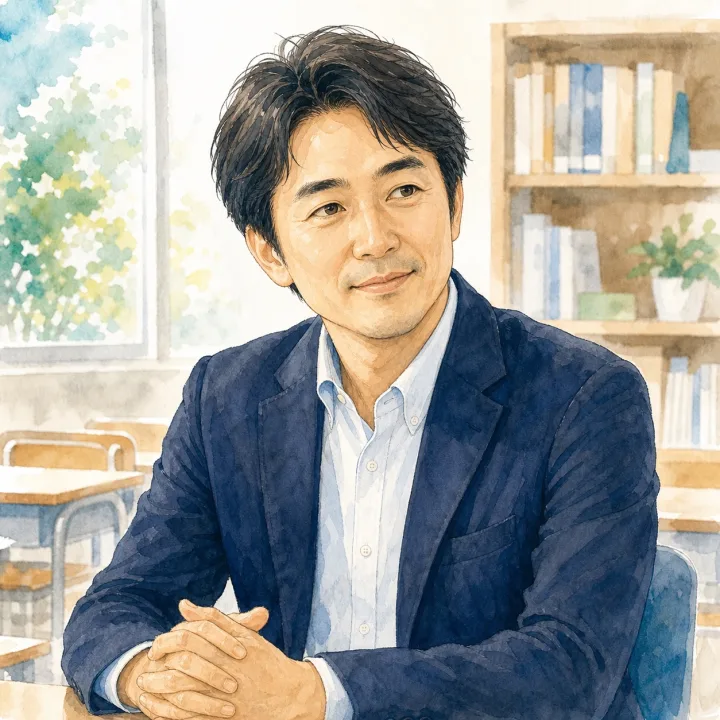 学習塾オーナーの顔イラスト