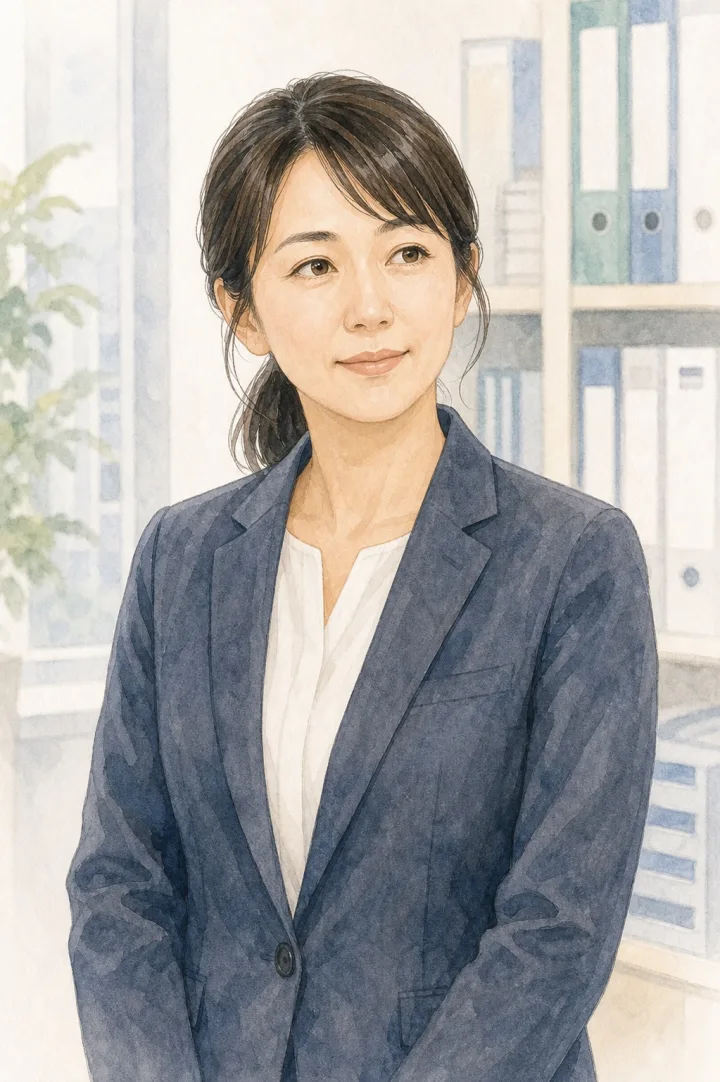 法人の管理部責任者の顔イラスト