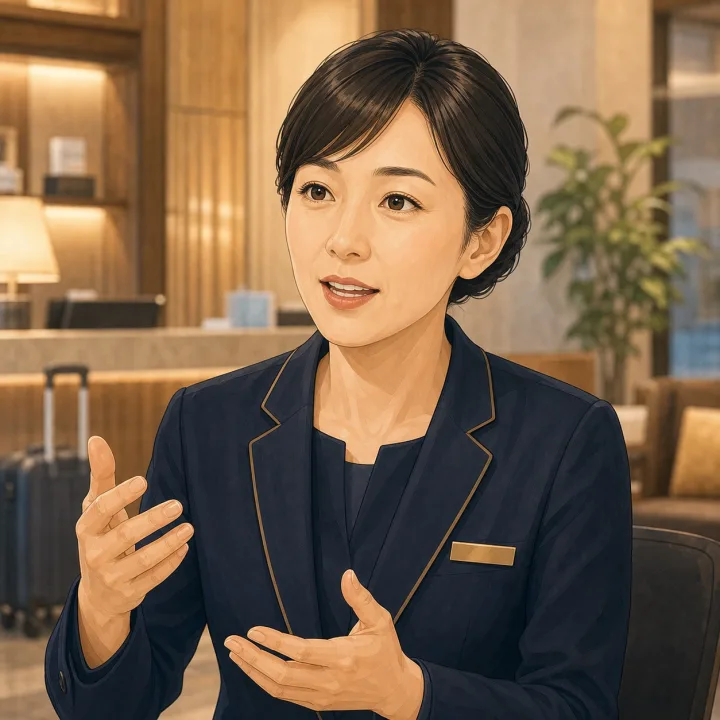 ホテル運営責任者の顔イラスト