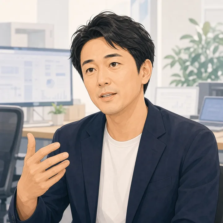 SaaS企業代表の顔イラスト