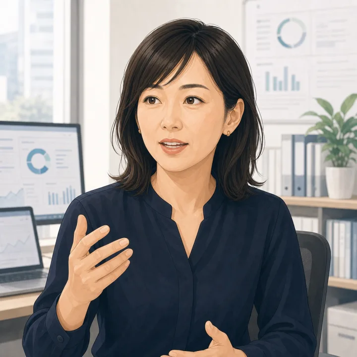 IT企業のプロダクト運営責任者の顔イラスト