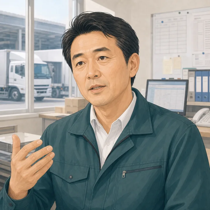 運送会社代表の顔イラスト