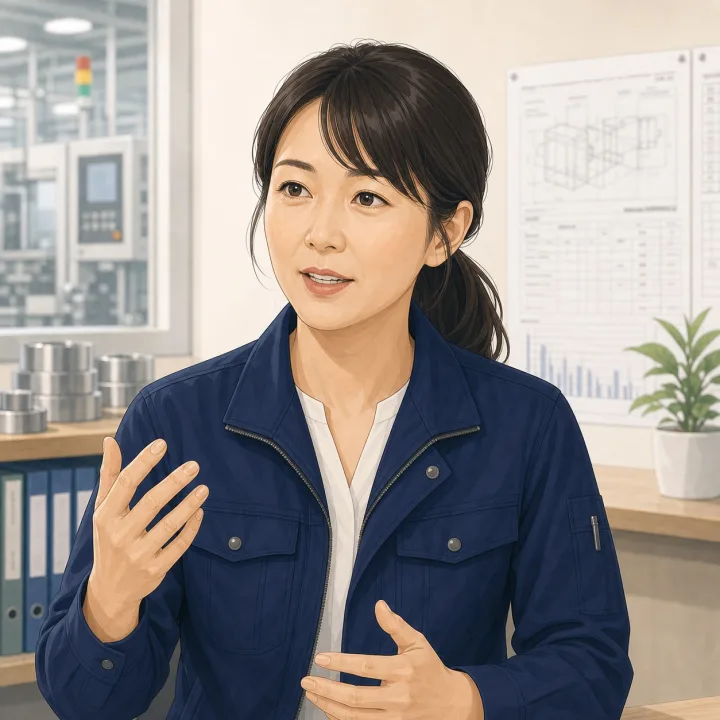 製造業品質管理責任者の顔イラスト