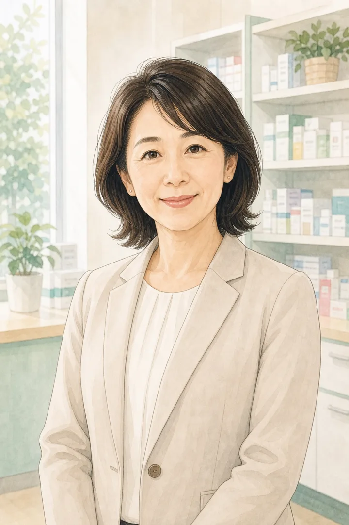 薬局運営法人代表の顔イラスト