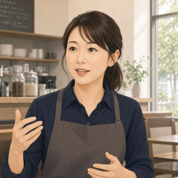 カフェ運営責任者の顔イラスト
