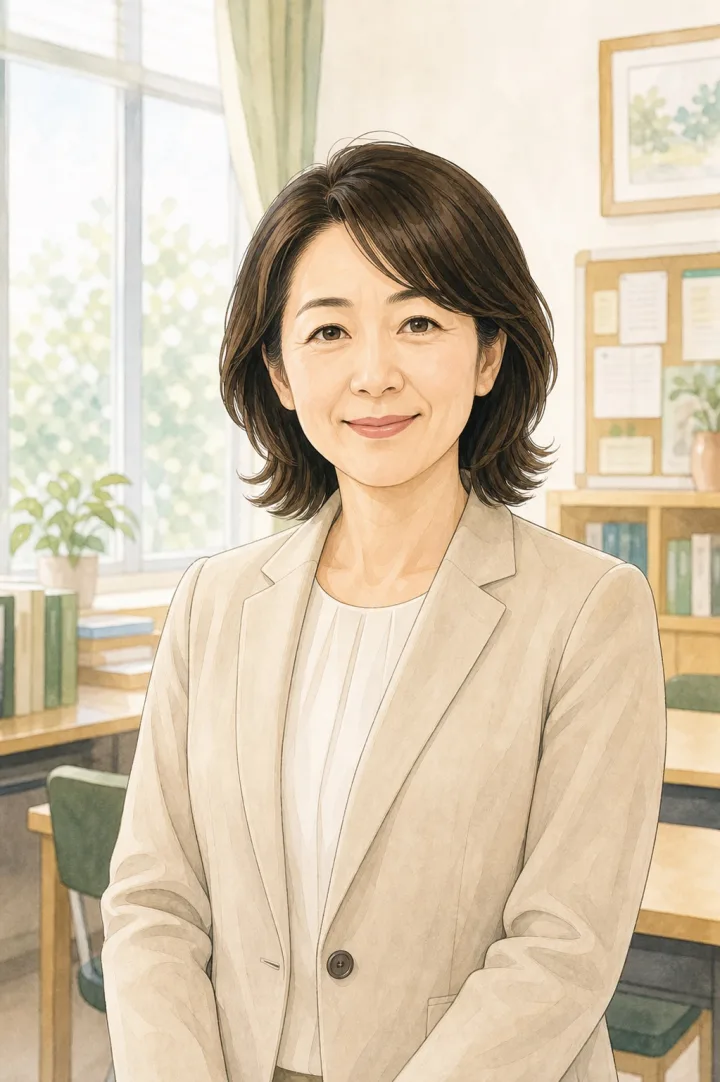 学校法人事務局の顔イラスト