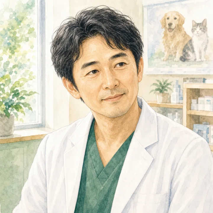 動物病院院長の顔イラスト