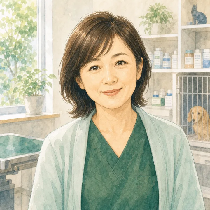 動物病院マネージャーの顔イラスト