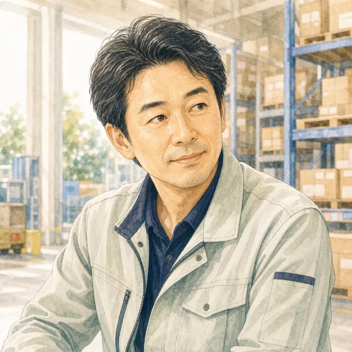 倉庫会社代表の顔イラスト