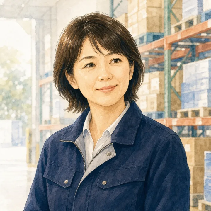 倉庫運営責任者の顔イラスト